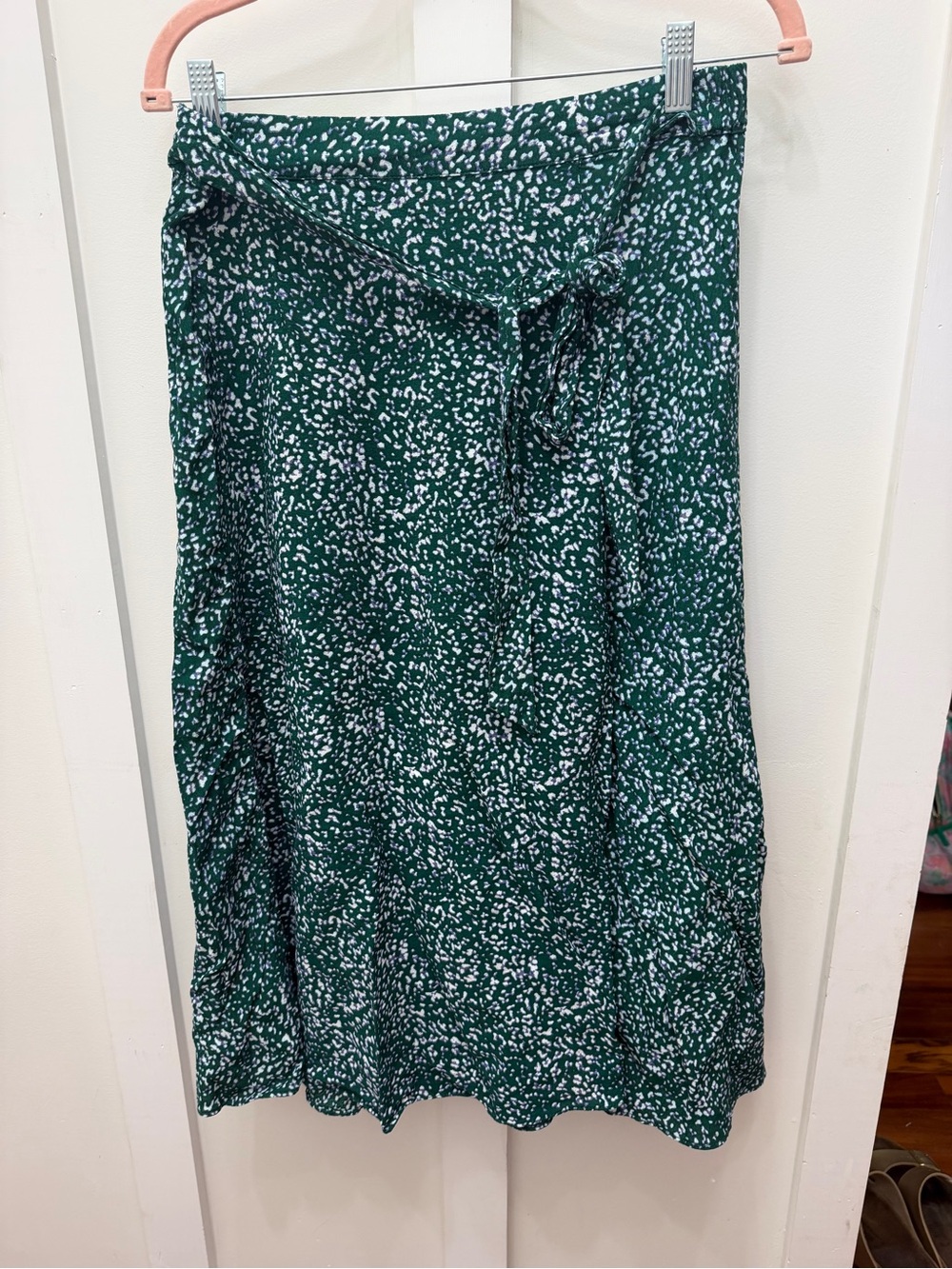 Skies Are Blue Dark Green Speckled Midi Skirt size L